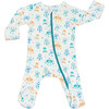 Footed Onesie, Blue and Green, Robots - Footie Pajamas - 1 - thumbnail