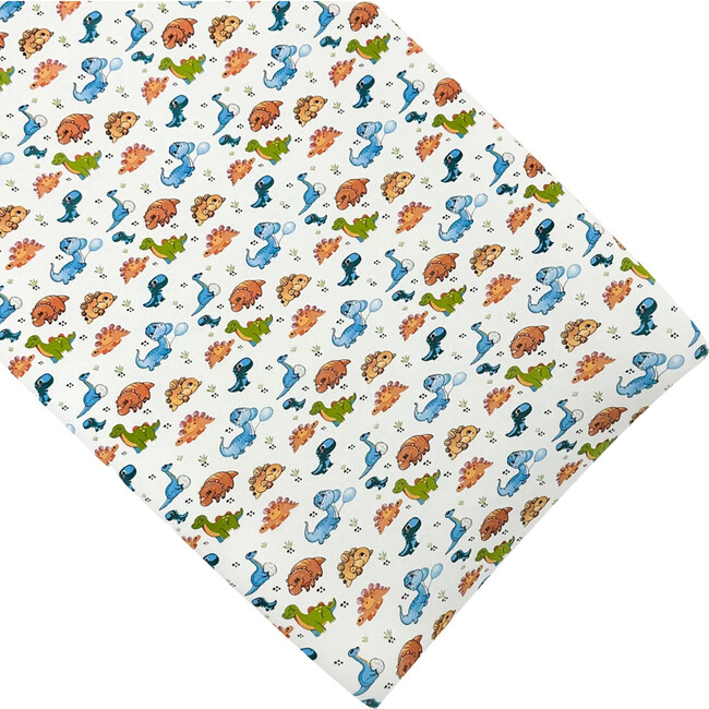 Changing Pad Cover, Blue and Orange, Dinosaurs
