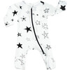 Footed Onesie, Black and White, Stars - Onesies - 1 - thumbnail