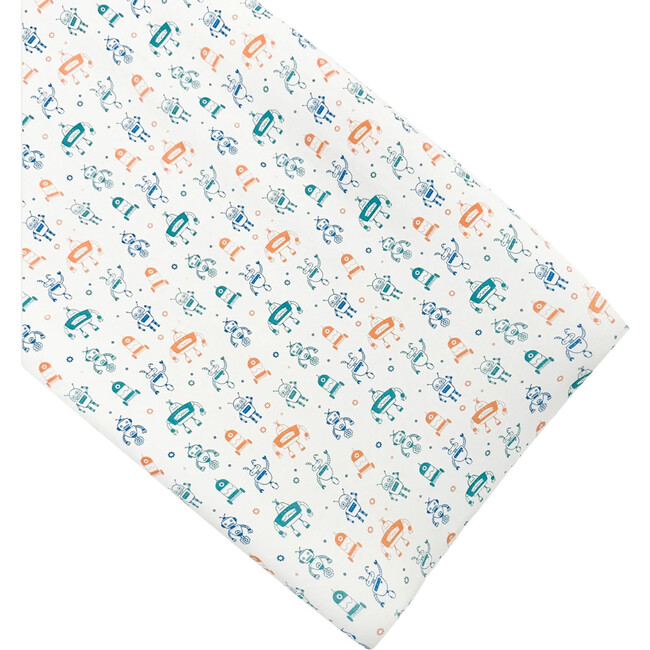 Changing Pad Cover, Blue and Green, Robots
