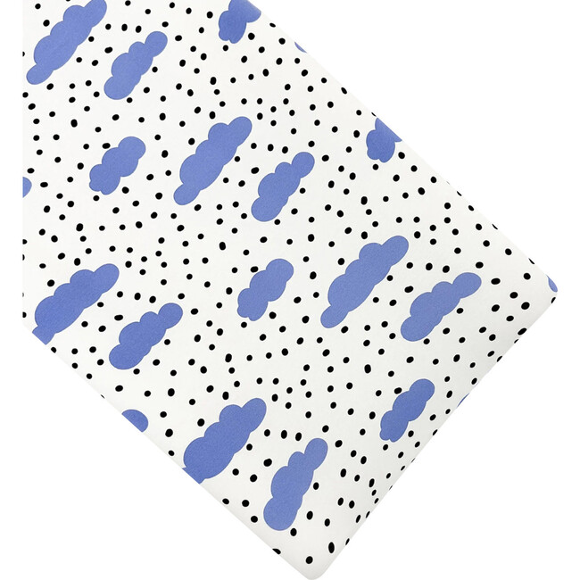 Changing Pad Cover, Blue and Black, Clouds