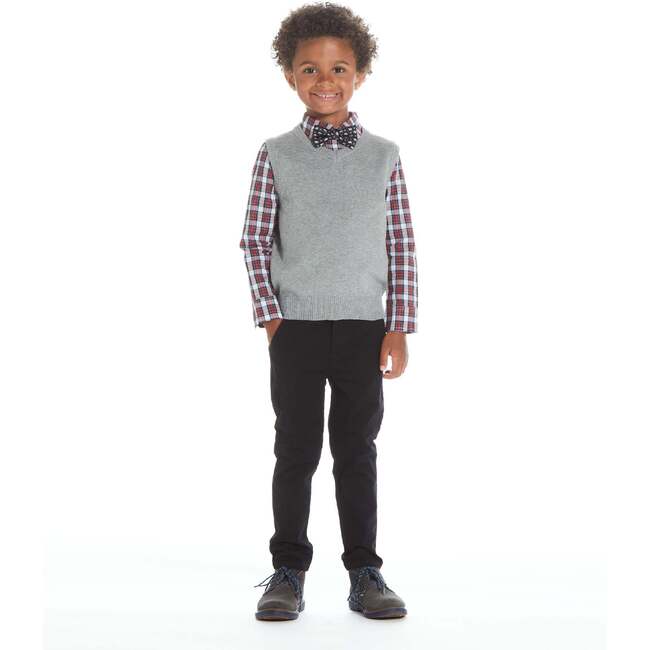 Holiday Checked Full Sleeve 4-Piece Sweater Set, Grey - Mixed Apparel Set - 2