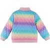 Rainbow Quilted Reversible Bomber Jacket, Pink - Coats - 3