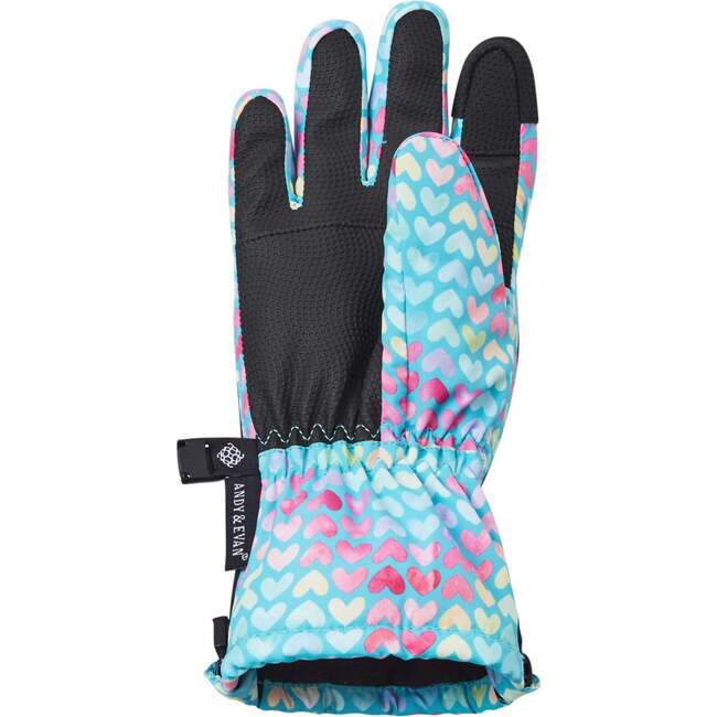 Winter & Ski Glove, Aqua Hearts - Gloves - 6