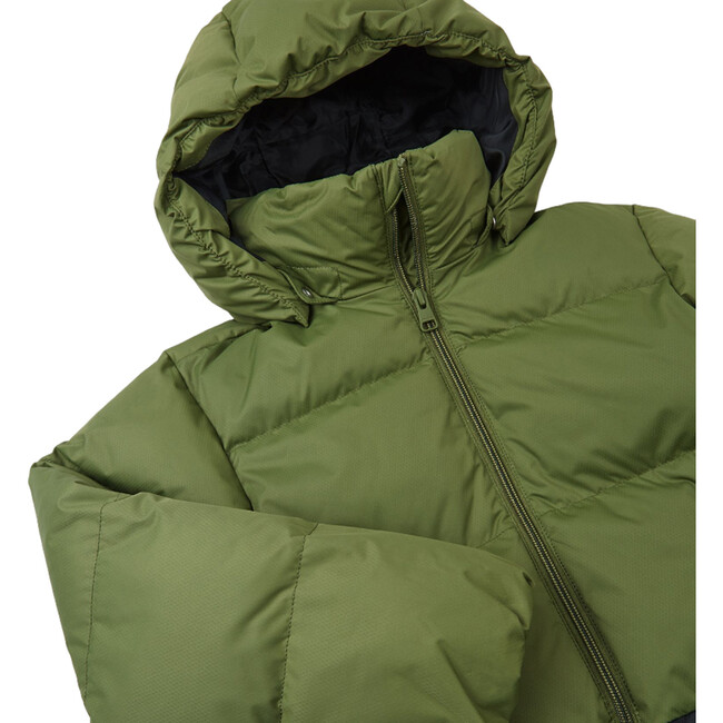 Teisko Down Jacket With Detachable Hood, Khaki Green - Jackets - 4
