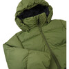 Teisko Down Jacket With Detachable Hood, Khaki Green - Jackets - 4 - thumbnail