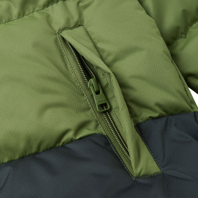 Teisko Down Jacket With Detachable Hood, Khaki Green - Jackets - 8