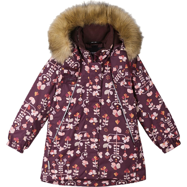 Muhvi Reimatec Winter Jacket With Detachable Faux Fur Trim Hood, Deep Purple