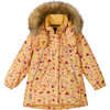 Muhvi Reimatec Winter Jacket With Detachable Faux Fur Trim Hood, Amber Yellow - Fur & Faux Fur Coats - 1 - thumbnail