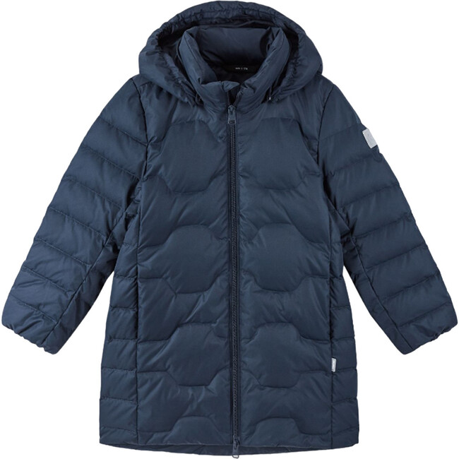 Loimaa Two-Way Zipper Down Jacket With Detachable Hood, Navy - Jackets - 1