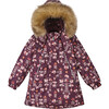 Muhvi Reimatec Winter Jacket With Detachable Faux Fur Trim Hood, Deep Purple - Fur & Faux Fur Coats - 3 - thumbnail