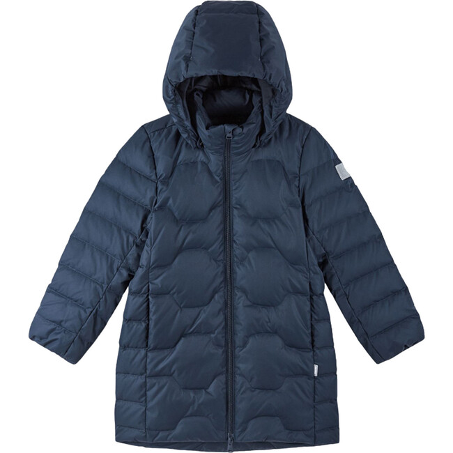 Loimaa Two-Way Zipper Down Jacket With Detachable Hood, Navy - Jackets - 3