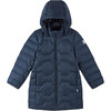 Loimaa Two-Way Zipper Down Jacket With Detachable Hood, Navy - Jackets - 3