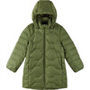 Loimaa Two-Way Zipper Down Jacket With Detachable Hood, Khaki Green - Jackets - 3