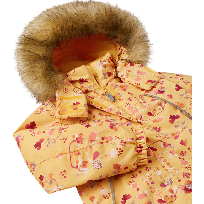 Muhvi Reimatec Winter Jacket With Detachable Faux Fur Trim Hood, Amber Yellow - Fur & Faux Fur Coats - 4