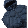 Loimaa Two-Way Zipper Down Jacket With Detachable Hood, Navy - Jackets - 4