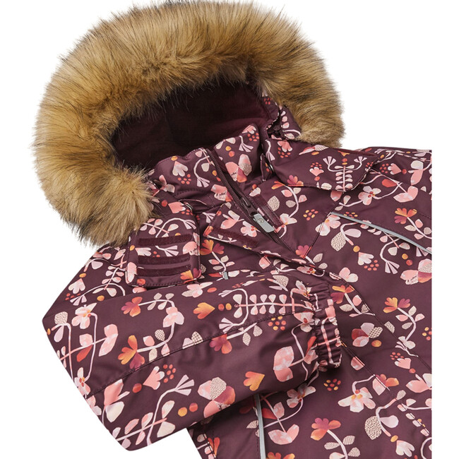 Muhvi Reimatec Winter Jacket With Detachable Faux Fur Trim Hood, Deep Purple - Fur & Faux Fur Coats - 4