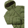 Loimaa Two-Way Zipper Down Jacket With Detachable Hood, Khaki Green - Jackets - 4 - thumbnail