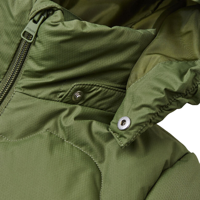 Loimaa Two-Way Zipper Down Jacket With Detachable Hood, Khaki Green - Jackets - 7