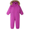 Stavanger Reimatec Winter Snowsuit With Detachable Faux Fur Trim Hood, Magenta Purple - Snowsuits - 1 - thumbnail