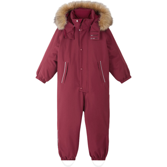 Stavanger Reimatec Winter Snowsuit With Detachable Faux Fur Trim Hood, Jam Red