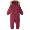 Stavanger Reimatec Winter Snowsuit With Detachable Faux Fur Trim Hood, Jam Red - Snowsuits - 1 - thumbnail