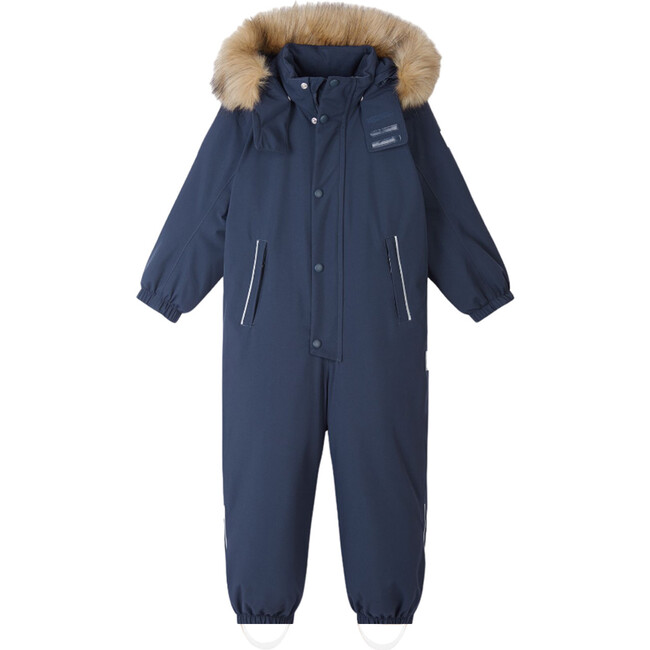 Stavanger Reimatec Winter Snowsuit With Detachable Faux Fur Trim Hood, Navy - Snowsuits - 1