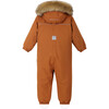 Stavanger Reimatec Winter Snowsuit With Detachable Faux Fur Trim Hood, Cinnamon Brown - Snowsuits - 2 - thumbnail