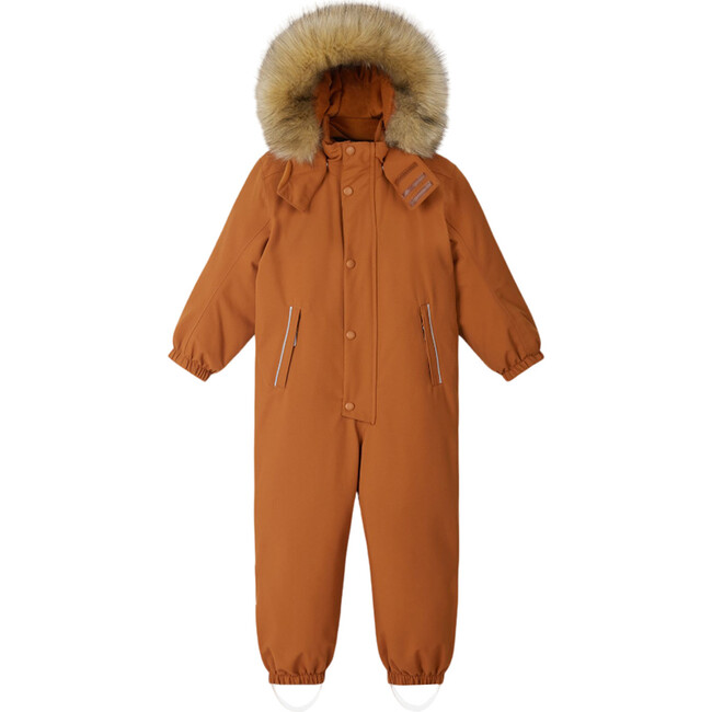 Stavanger Reimatec Winter Snowsuit With Detachable Faux Fur Trim Hood, Cinnamon Brown - Snowsuits - 3