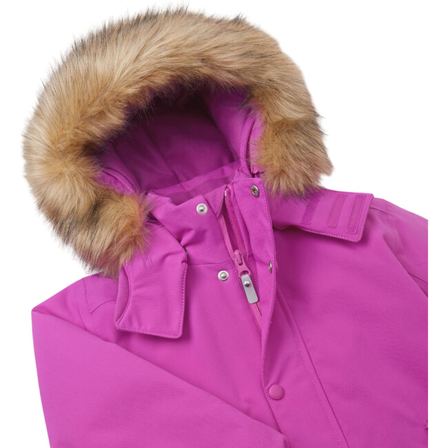 Stavanger Reimatec Winter Snowsuit With Detachable Faux Fur Trim Hood, Magenta Purple - Snowsuits - 4