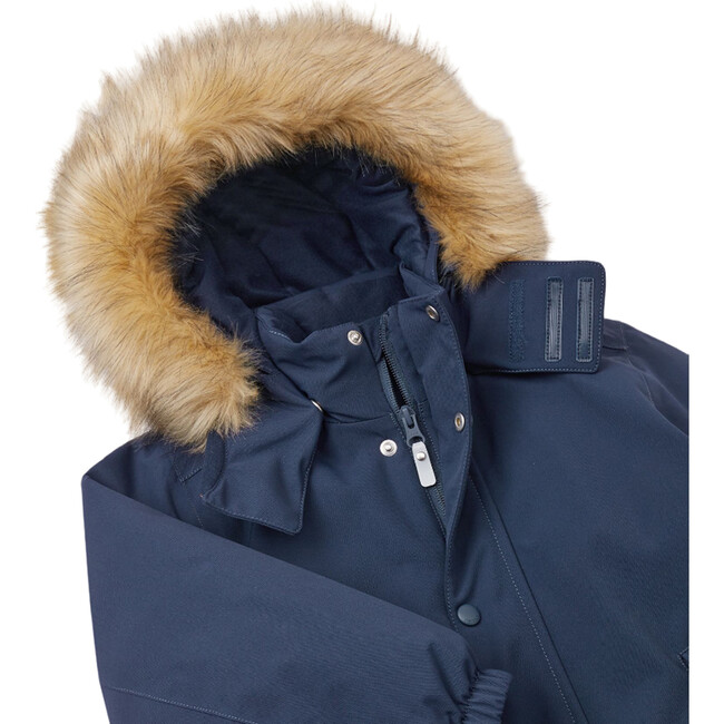 Stavanger Reimatec Winter Snowsuit With Detachable Faux Fur Trim Hood, Navy - Snowsuits - 4