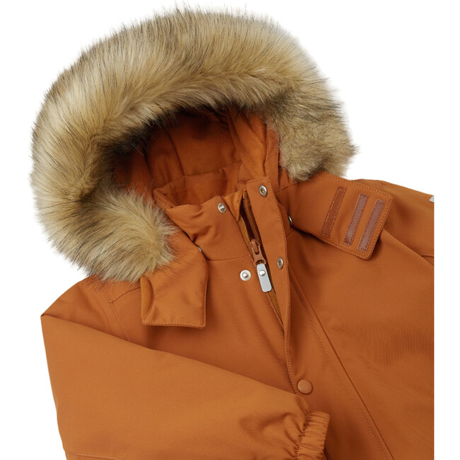 Stavanger Reimatec Winter Snowsuit With Detachable Faux Fur Trim Hood, Cinnamon Brown - Snowsuits - 4