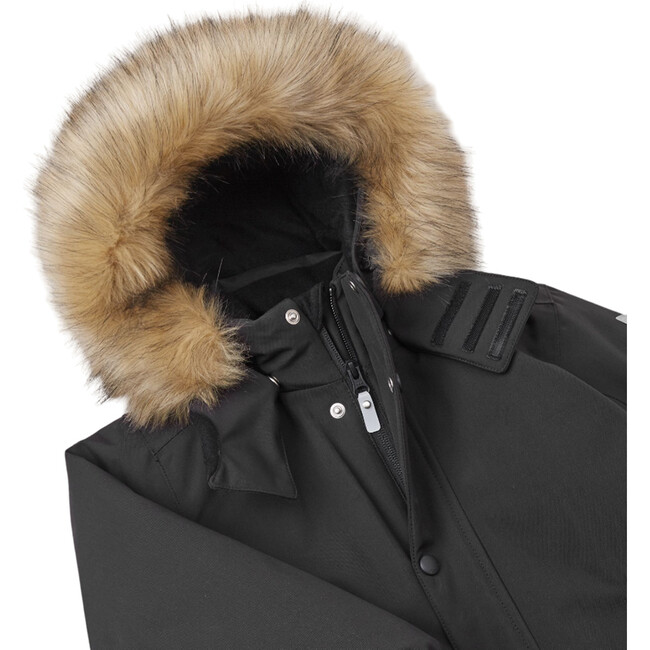 Stavanger Reimatec Winter Snowsuit With Detachable Faux Fur Trim Hood, Black - Snowsuits - 4