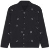 The Classic Bomber Long Sleeve Jacket With Smile All Over Print, Black - Jackets - 1 - thumbnail