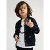 The Classic Bomber Long Sleeve Jacket With Smile All Over Print, Black - Jackets - 2 - thumbnail