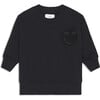 Logo Patch Crew Neck Sweatshirt, Black - Sweatshirts - 1 - thumbnail