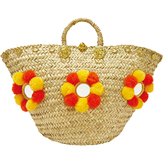 Women's Sicilian Basket Bag, Orange and Yellow