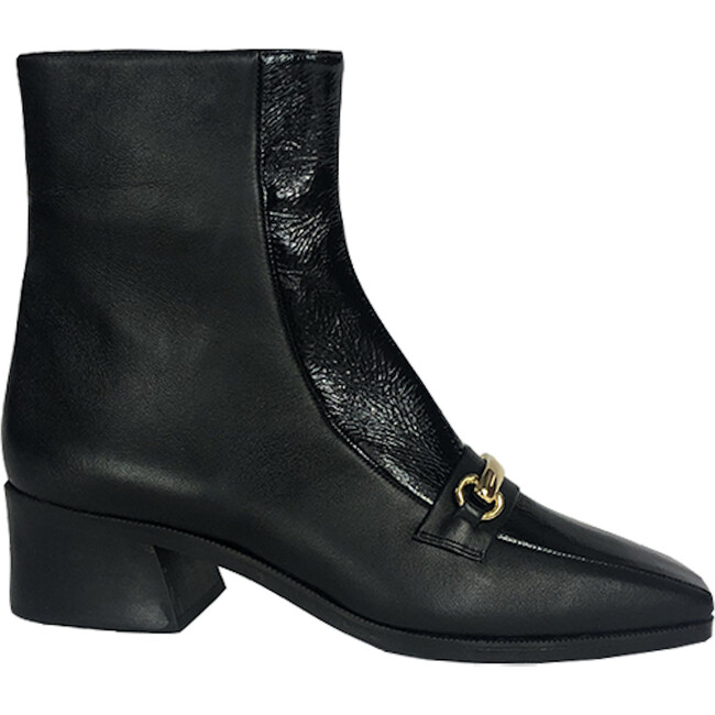 Women's Bi-Tone Square Toe Welt Sole Boot, Black