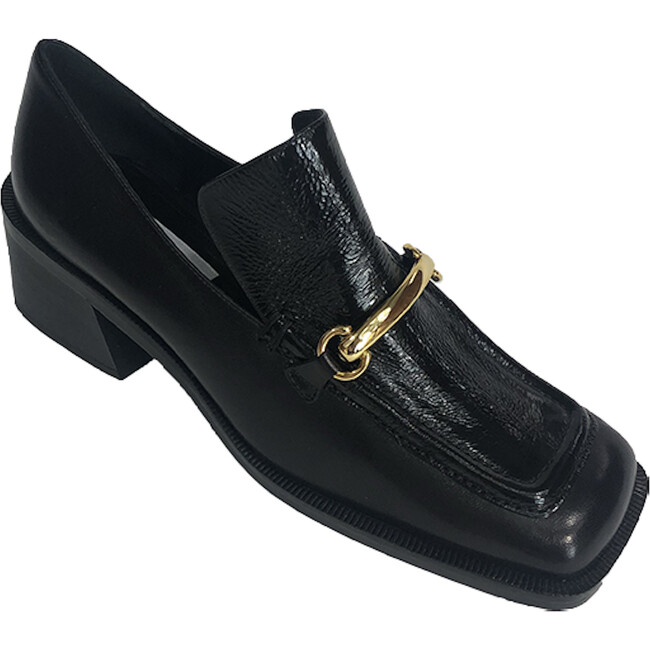 Women's Bitone Wide Toe Slip-On Loafer, Black