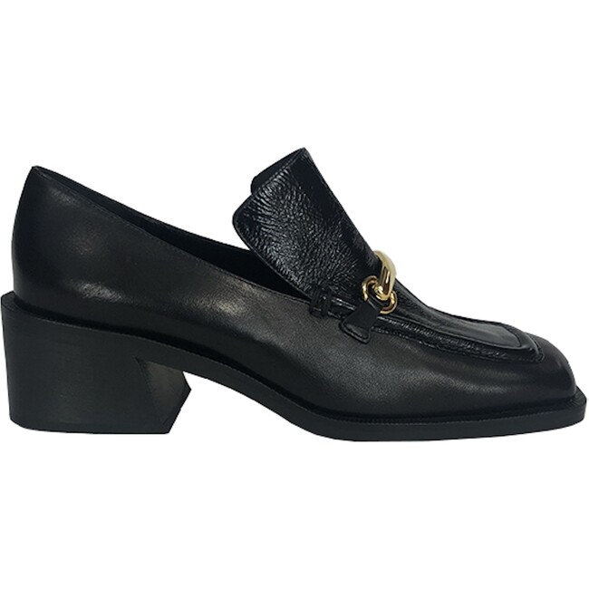 Women's Bitone Wide Toe Slip-On Loafer, Black - Loafers - 2