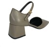 Women's Square Toe Mary Janes With Block Heel, Dove - Mary Janes - 3