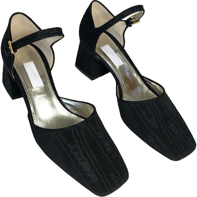 Women's Square Toe Mary Janes With Block Heel, Black - Mary Janes - 5