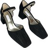 Women's Square Toe Mary Janes With Block Heel, Black - Mary Janes - 5