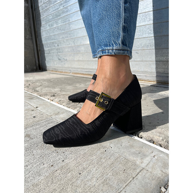 Women's High Closed Square Toe Mary Janes, Black - Mary Janes - 7
