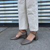 Women's Square Toe Mary Janes With Block Heel, Dove - Mary Janes - 7