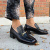 Women's Bitone Wide Toe Slip-On Loafer, Black - Loafers - 6 - thumbnail
