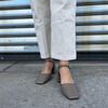 Women's Square Toe Mary Janes With Block Heel, Dove - Mary Janes - 8