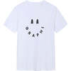 Harry Tee With Smile Logo, White And Black - T-Shirts - 1 - thumbnail