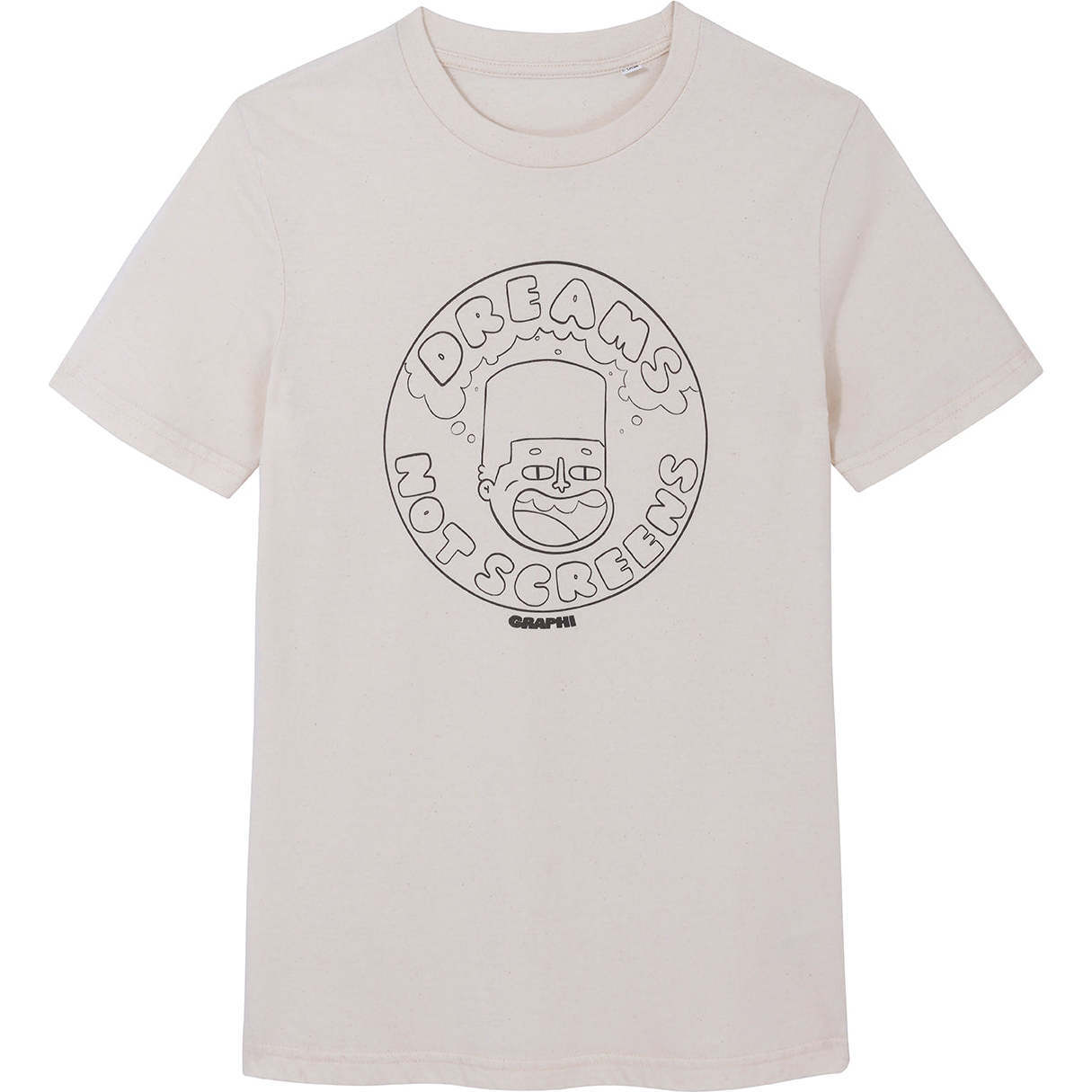 Mac Tee With Dreams Not Screens Graphic Print, Cream And Black - T-Shirts - 1