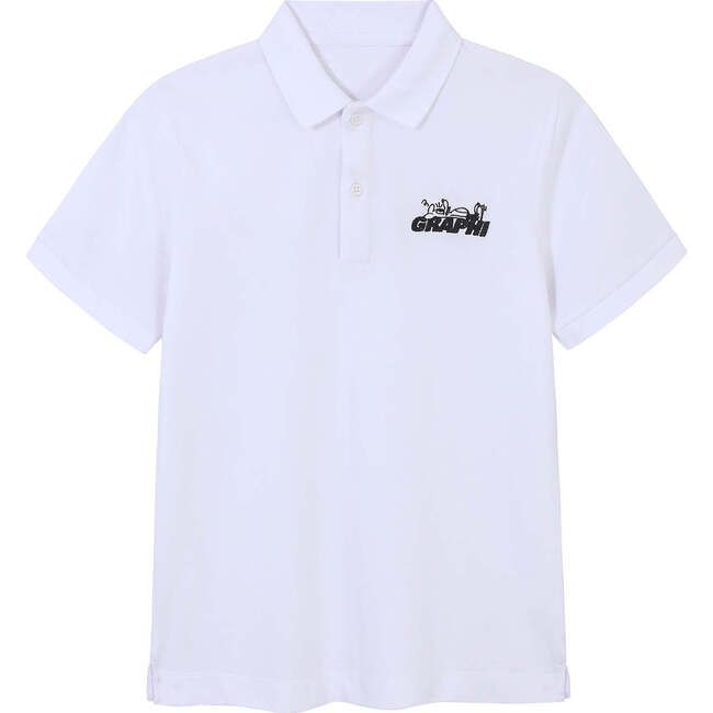 Raffy Tee With Snoozy Rat Embroidery, White And Black - T-Shirts - 1